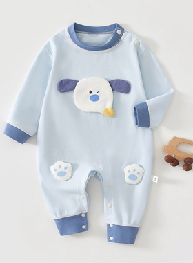 婴儿衣服春秋季a类纯棉无骨66码男女宝宝连体衣冬装打底睡衣哈衣