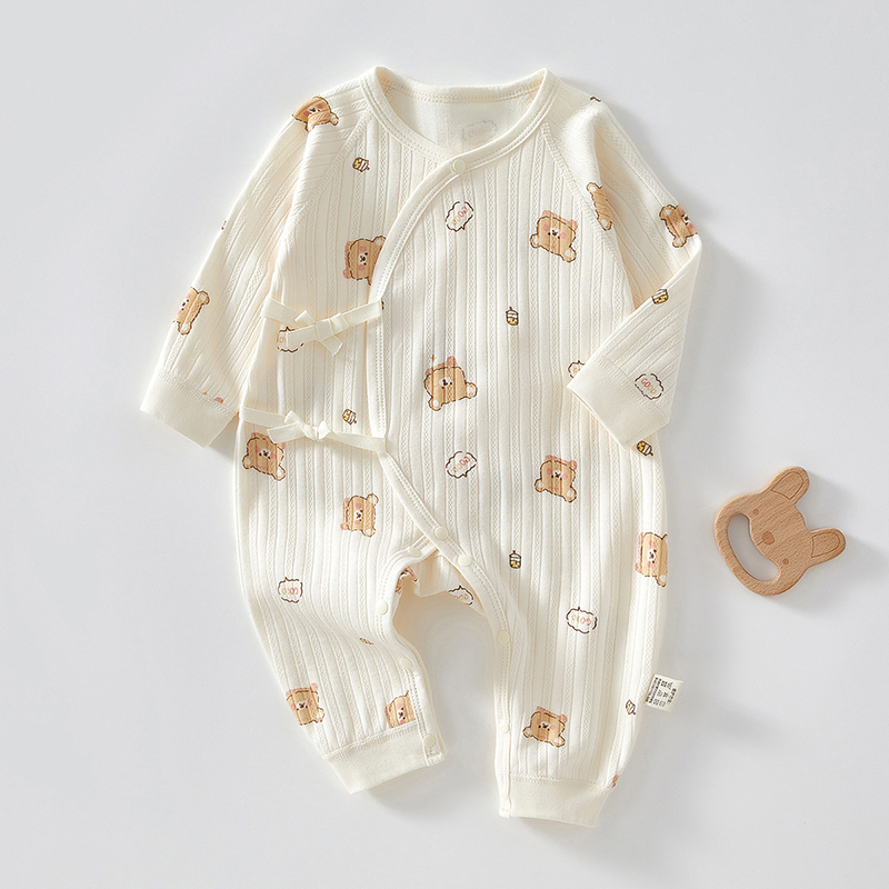 新生儿婴儿衣服春秋款长袖初生宝宝连体衣52码a类纯棉哈衣和尚服