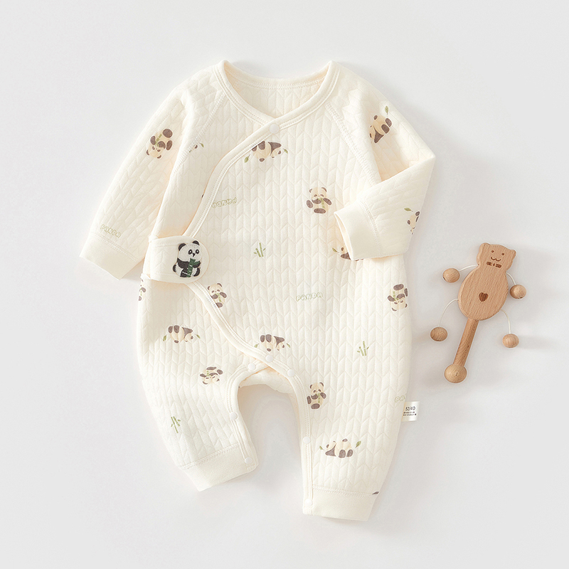 新生婴儿衣服秋冬季a类纯棉0到3个月初生宝宝连体衣保暖夹棉冬装