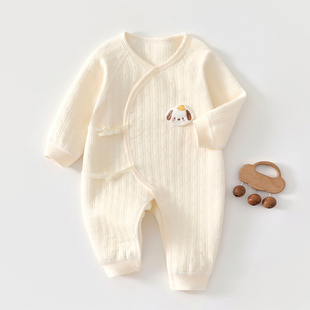 新生婴儿衣服秋冬季a类纯棉初生宝宝保暖夹棉连体衣春秋装和尚服