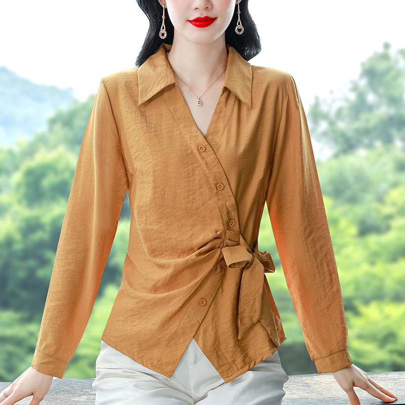 新款现货秋季长袖衬衫女士时尚百