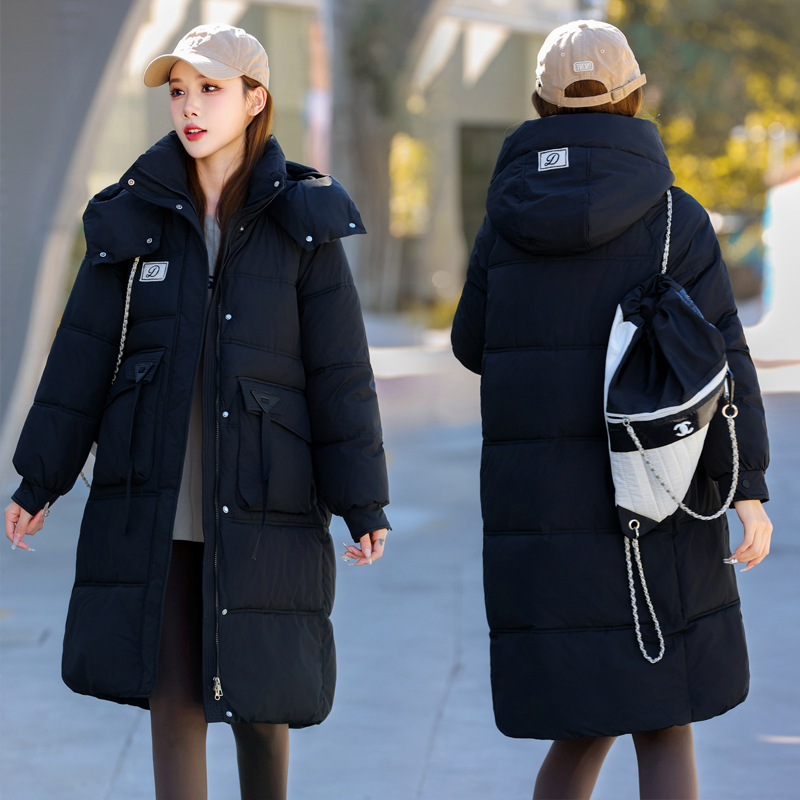 新款欧美中长款棉服女2024韩版