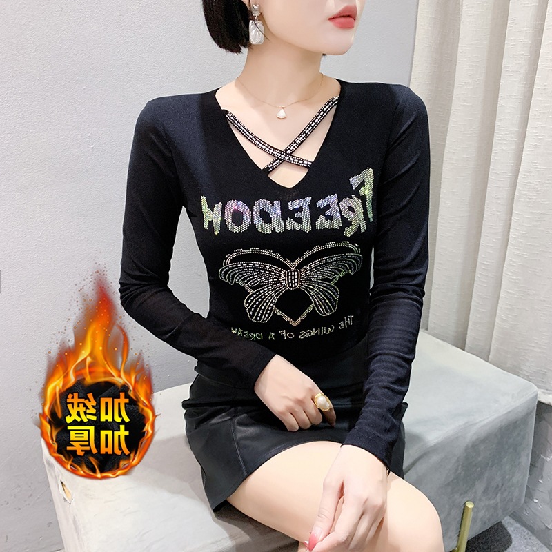 长袖休闲风网纱重工时尚洋气烫