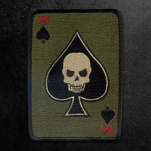 card OYO户外 MOTUS death 标现货2色 patch死亡扑克绣花章臂章袖