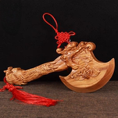 桃木斧子新婚结婚坐福镇宅乔迁新家居龙凤斧头桃木斧小号汽车挂件