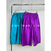 双宫真丝桑蚕丝直筒七分裤 两色全松紧腰净版 259540 花满林