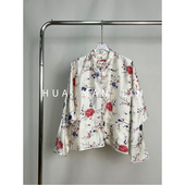 双宫桑蚕丝上衣259692 小立领盘扣蝙蝠袖 花满林