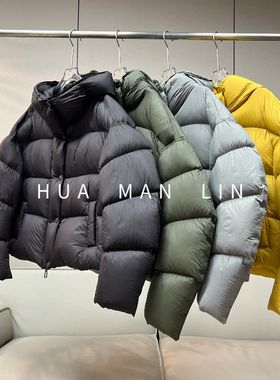 【花满林】四色连帽绗线泡芙填充物白鹅绒羽绒服19668