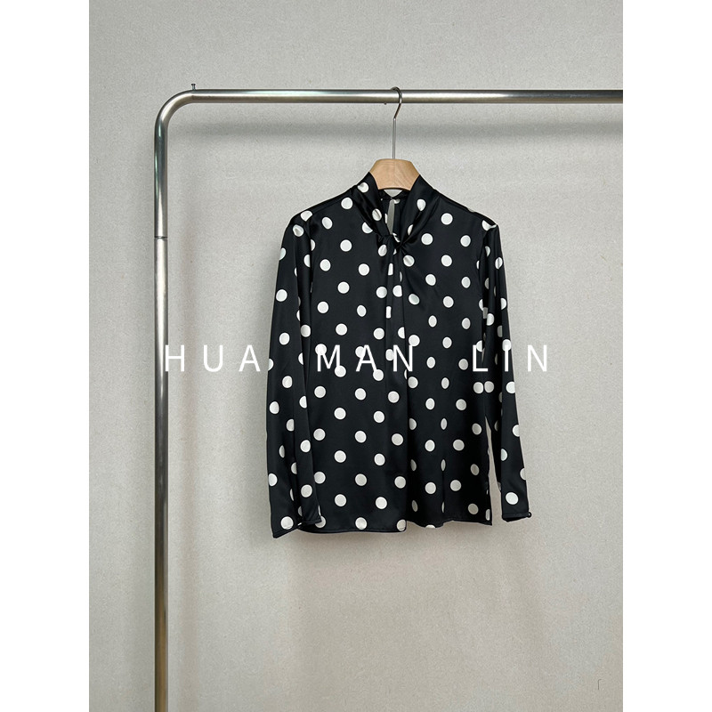 【花满林】立领设计领口后一粒扣26MM弹力缎真丝桑蚕丝上衣258084