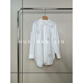 246839 匹马棉镂空绣花衬衫 花满林