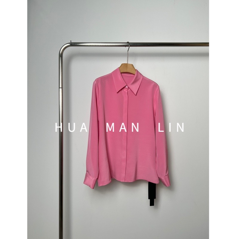 【花滿林】翻领40姆米重磅真丝桑蚕丝定染色上衣8079
