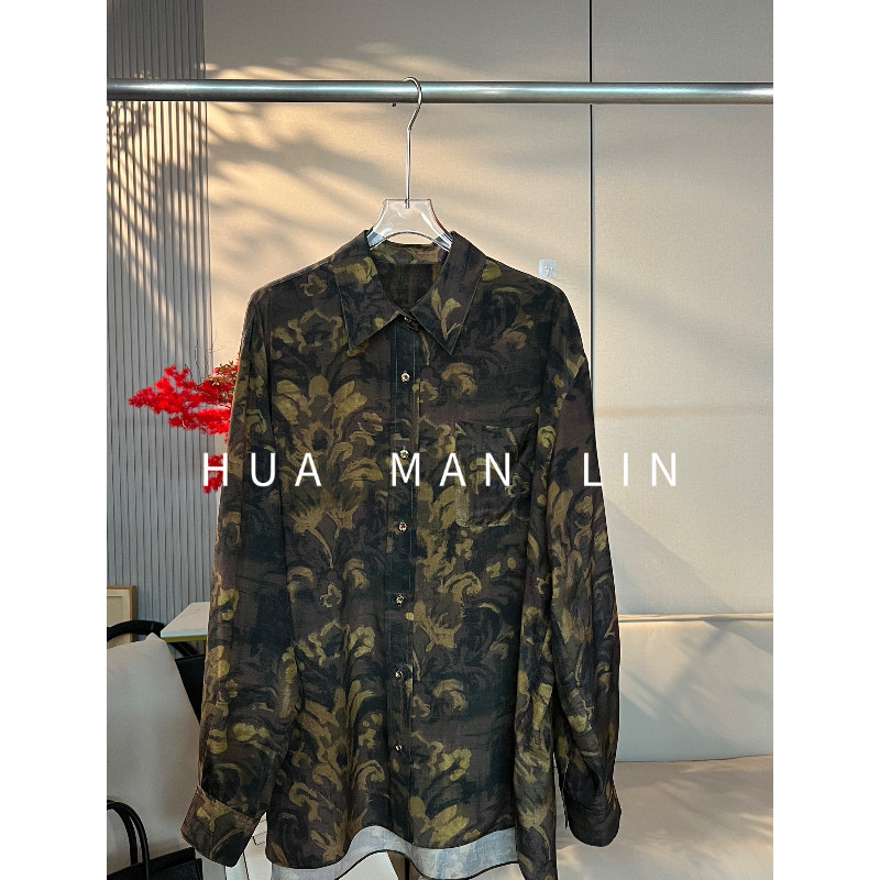 花滿林翻领单边口袋复古印花双绉真丝桑蚕丝上衣25450,女装/女士精品,上衣,淘宝优惠券,粉丝福利购,淘宝优惠卷