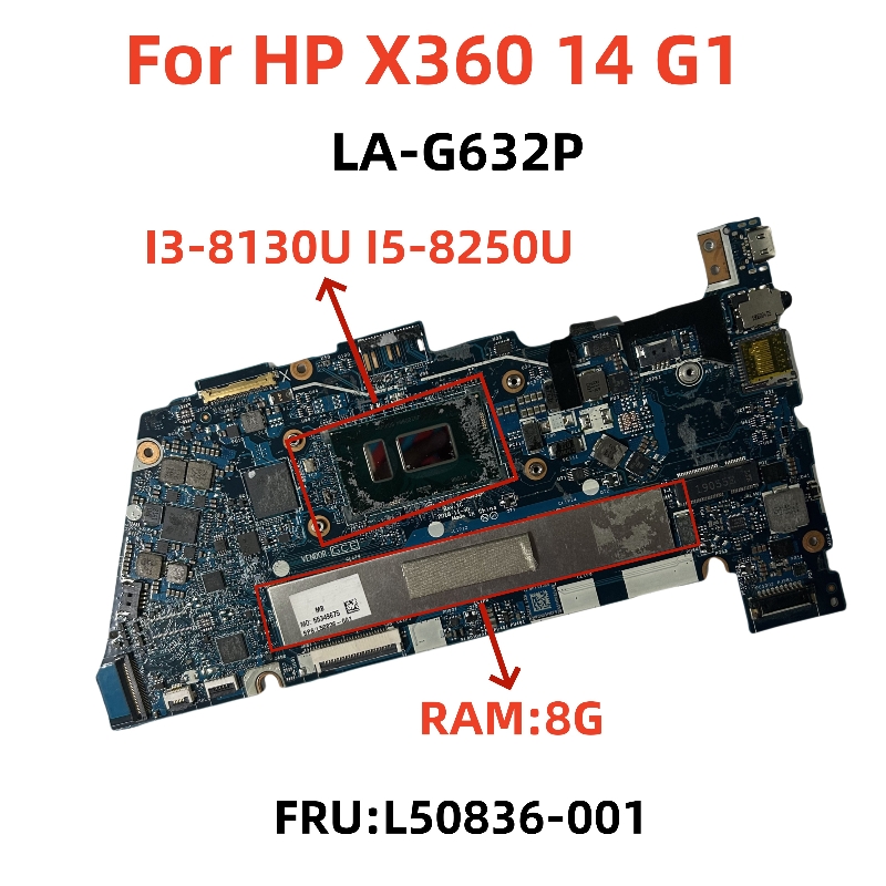 惠普 HP X360 14 G1 主板 LA-G632P I3-8130U I5-8250U 8G/16G