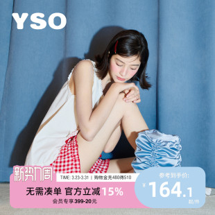 透气无袖 睡衣女背心套装 夏季 格子短裤 yso 家居服套装 礼物系列