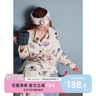 卡通满印牛奶绒加厚保暖家居服套装 睡衣女冬季 酷猫系列 yso