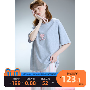 可爱甜美兔耳朵家居服可外穿B 睡衣女夏纯棉套装 yso 礼物系列