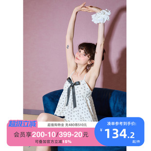 甜美居家 薄款 yso 睡衣女印花吊带夏季 甜美吊带短裤 家居服套装