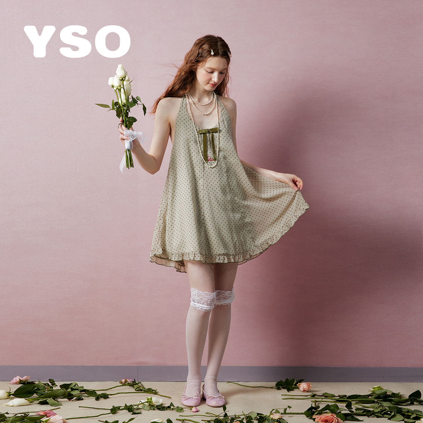 yso【礼物系列】睡衣女夏季吊带网纱睡裙海边度假风可外穿家居服B