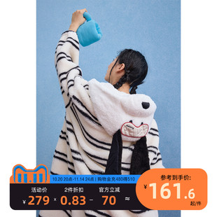 珊瑚绒卡通睡袍长款 睡袍女冬季 睡衣女家居服厚D 史努比系列 yso