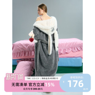 高级感睡衣冬D 睡袍女秋冬珊瑚绒可爱兔子睡袍长款 yso 礼物系列