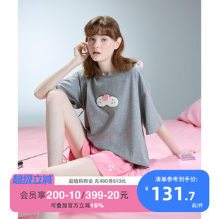 短裤 yso 短袖 酷猫系列 可爱休闲家居服可外穿B 睡衣女春夏套装