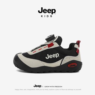 jeep童鞋儿童运动鞋2026秋季新款男女童休闲鞋户外旋转纽扣跑步鞋