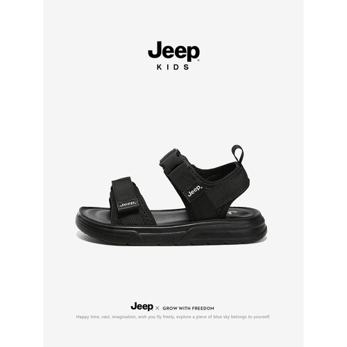 jeep凉鞋儿童运动夏款夏季2025新款中大童软底防滑男孩男童沙滩鞋