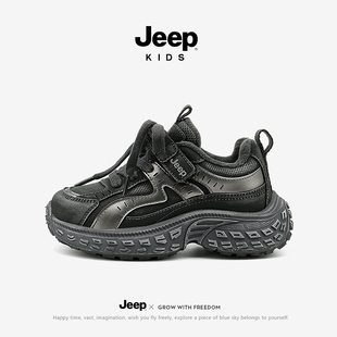 加绒老爹童鞋 皮面二棉鞋 秋冬2025新款 子冬季 儿童鞋 Jeep男童运动鞋