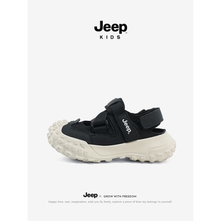 男童夏季 儿童鞋 运动鞋 女童2025新款 子轻便 透气网面网鞋 jeep黑色鞋