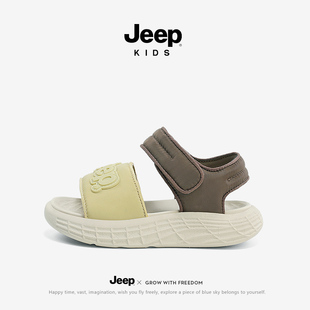 女童夏季 2025新款 jeep童鞋 凉鞋 儿童软底鞋 子中大童轻便透气沙滩鞋