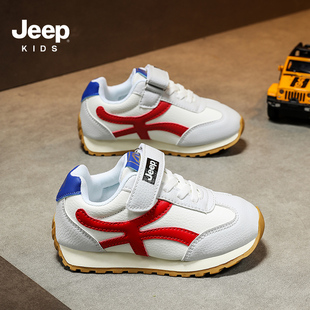 jeep男童鞋秋季阿甘老爹鞋女童轻便软底跑步儿童运动鞋魔术贴女鞋