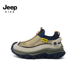 jeep官方男童网面防滑运动鞋一脚蹬2026网鞋软底童鞋儿童鞋子