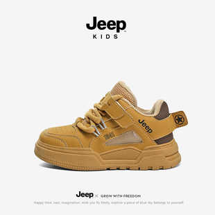 jeep儿童棉鞋冬季加绒童鞋冬鞋运动鞋2025新款软底鞋子男童二棉鞋