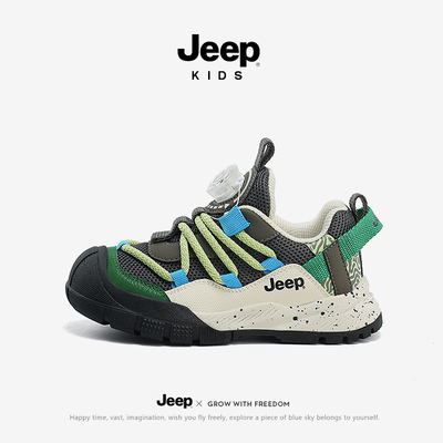 jeep男童鞋子网布童鞋2026官方软底透气跑步鞋女童春夏网面运动鞋