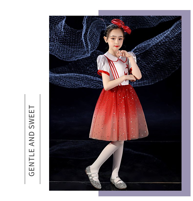 女童演出小学生朗诵合唱服礼服