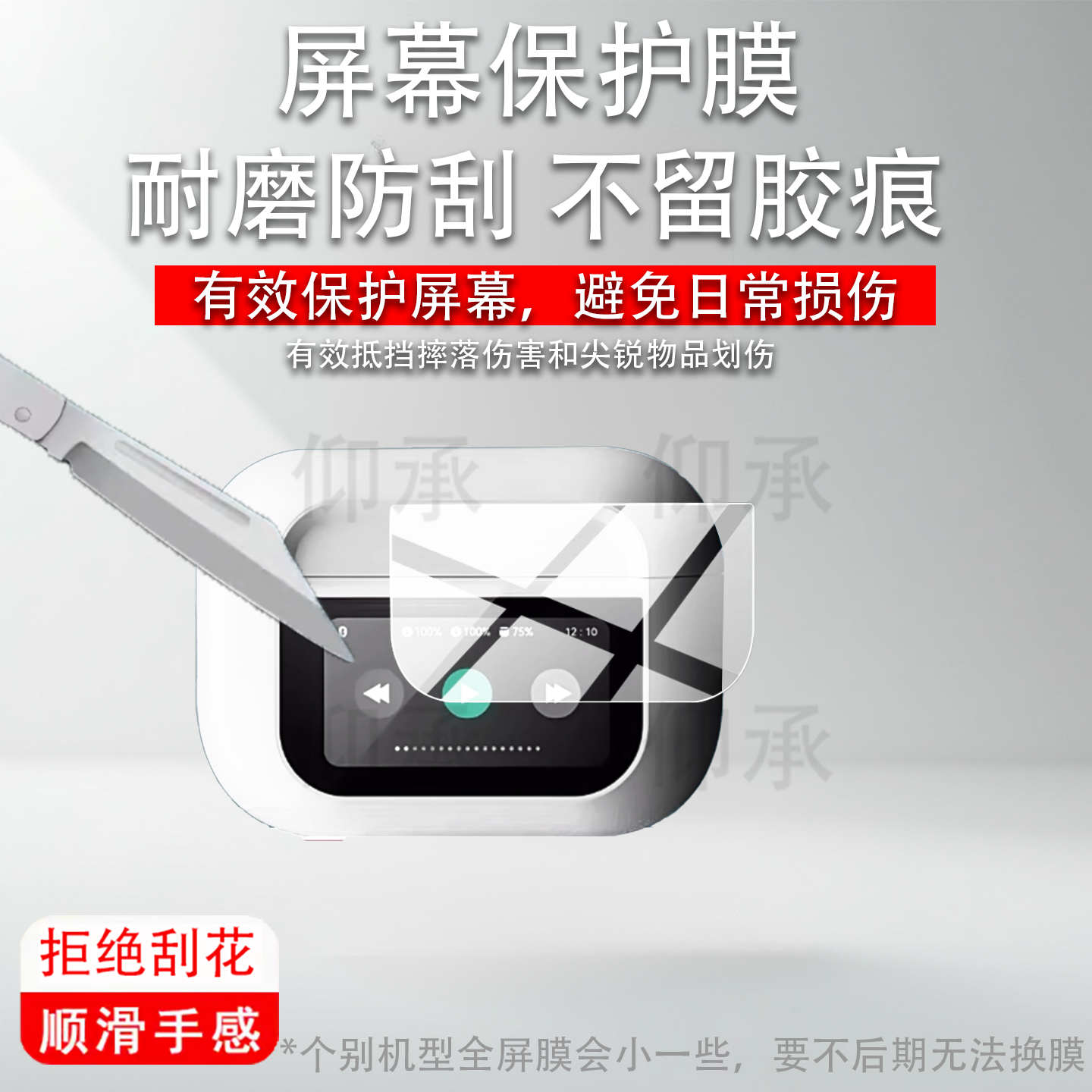 适用于MODES摩登仕M500 ANC智能耳机贴膜M500ANC蓝牙耳机保护膜新款耳机充电座壳套高配版显示屏幕非钢化膜