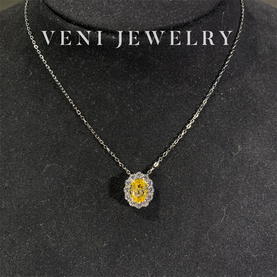 Veni珠宝 花野井千金 黄钻耳钉戴妃款项链2克拉微镶满钻日常女N31