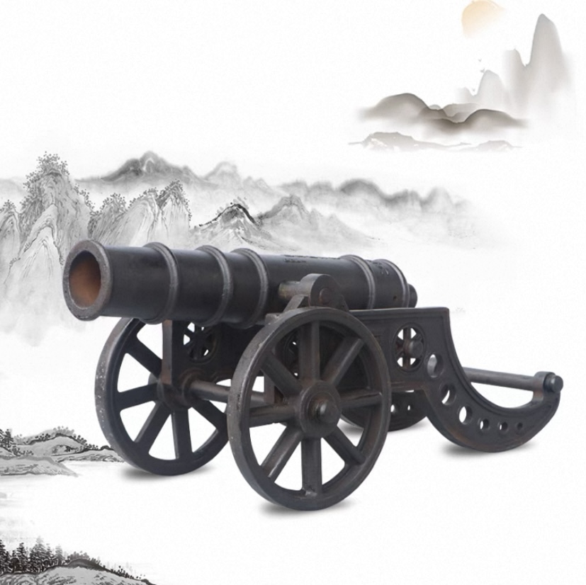 镇宅炮铸铁家用摆件景区城墙庄园大铁炮模型仿古明清大号红衣大炮