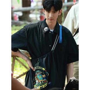 张云龙同款 chain刺绣狂欢派对环保袋尼龙单肩手提购物袋 日系ball