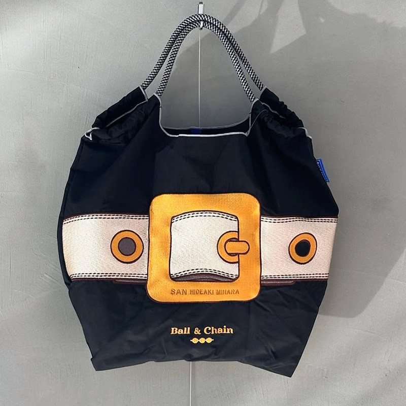 日系ball chain刺绣黑色扣子环保购物袋斜挎帆布包单肩托特通勤包,箱包皮具/热销女包/男包,时尚帆布包,淘宝优惠券,粉丝福利购,淘宝优惠卷