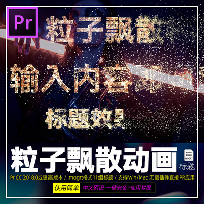 Pr基本图形字幕粒子消散文字渐变逐渐消失闪光标题插件素材winmac
