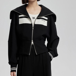 大翻领撞色针织外套上衣女S24313211W 24秋款 S系列｜ 专柜正品