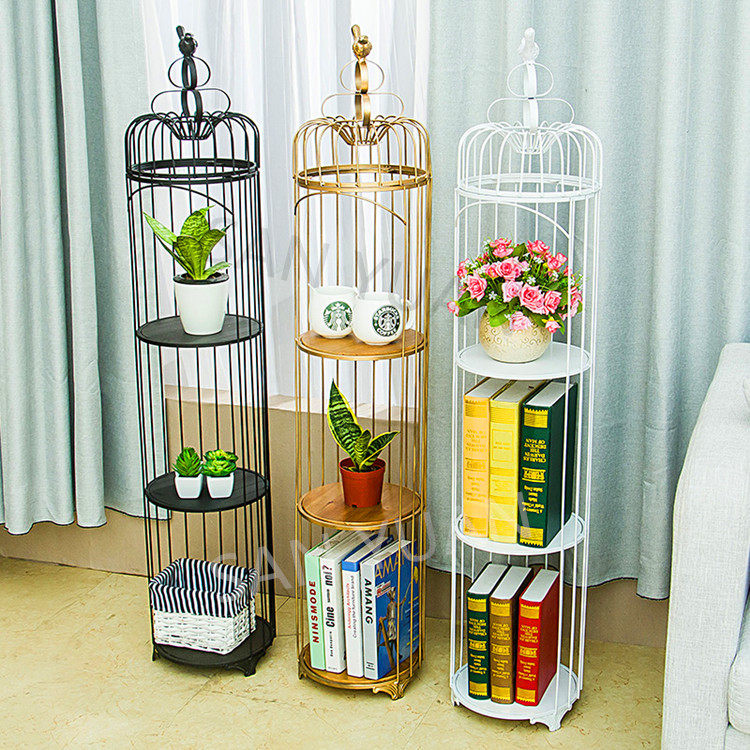 Northern Europe golden Iron art a living room balcony Flower trellis indoor originality multi-storey birdcage Shelf Floor type solid wood Shelfin the Residential furniture , Shelf , Flower/Spend a few  category - from Buy2taobao.com to provide professional Taobao agent buy service