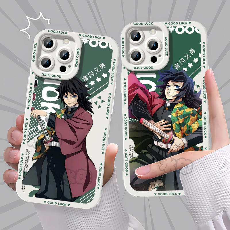 鬼灭之刃无限城富冈义勇手机壳适用苹果1713OPPOY52SIQOOZ9TURBORENO1417AIRA58VIVOY53S真我荣耀防摔华为MAT