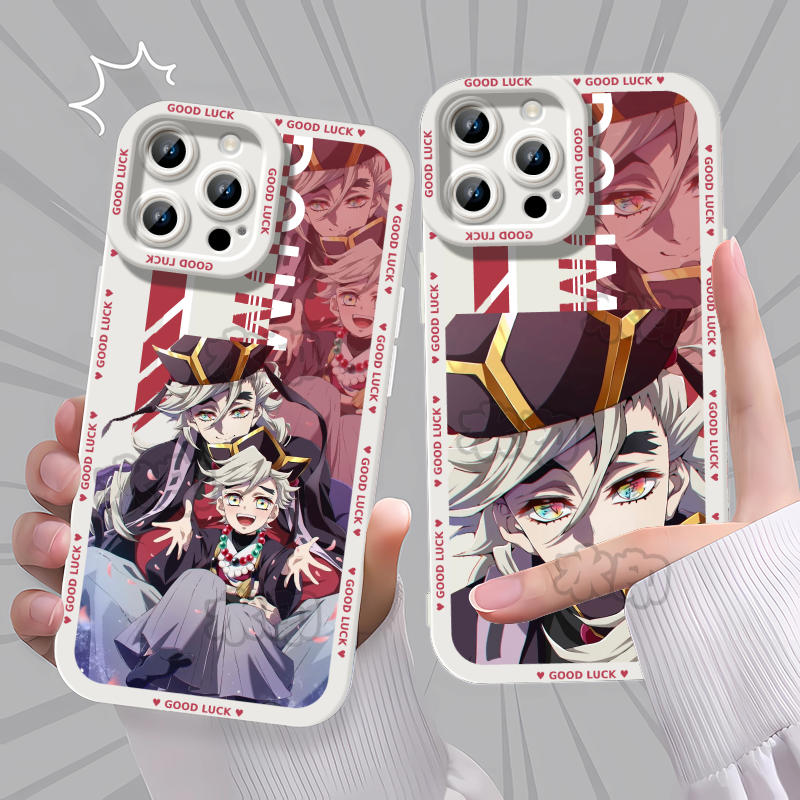 鬼灭之刃无限城上弦童磨动漫手机壳适用苹果16华为P80MATE40OPPOA58红米NOTE141加ACE5荣耀400卡通小米17PROM