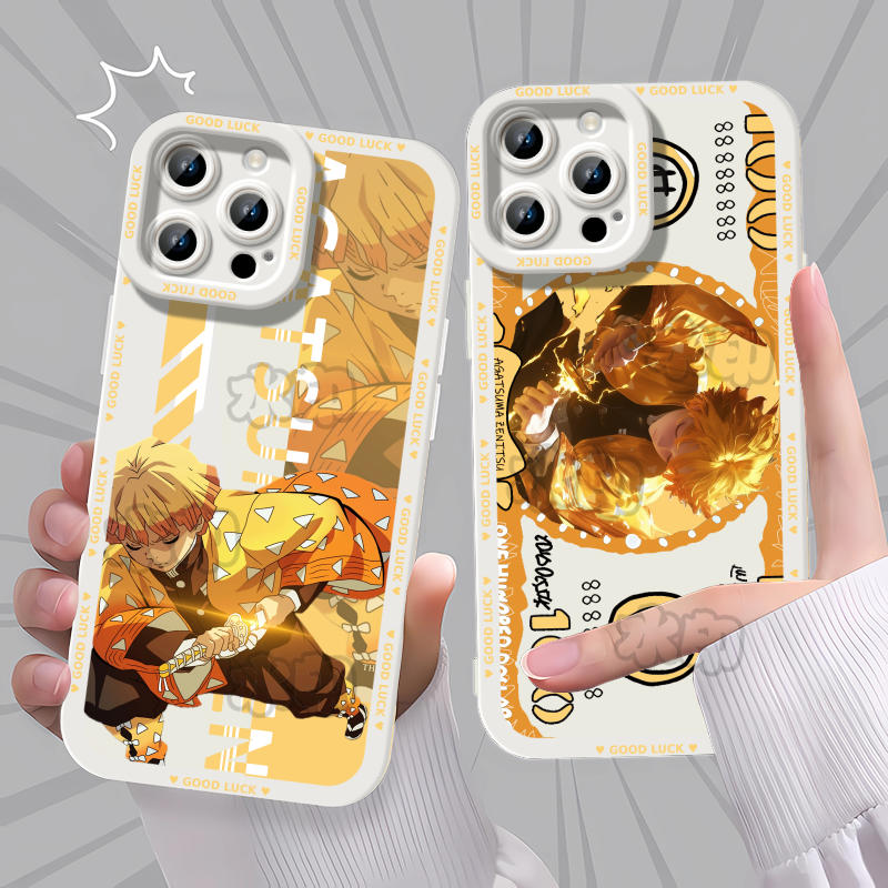 鬼灭之刃无限城我妻善逸手机壳适用苹果17红米NOTE14OPPOY31S1加ACE517PROMAX17AIRVIVOX90IQOOZ9TURBOA58荣