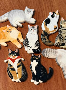 宠物猫咪石塑粘土冰箱贴卡通形象