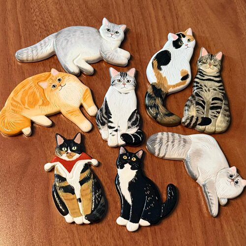 宠物猫咪石塑粘土冰箱贴卡通形象