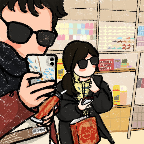 newmasus手绘头像油画定制情侣背影照片转代画动漫画形象设计人物