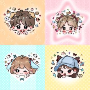 QQ人约稿包浆头像定制手绘小鼻嘎卡通形象明星动漫画像周边应援